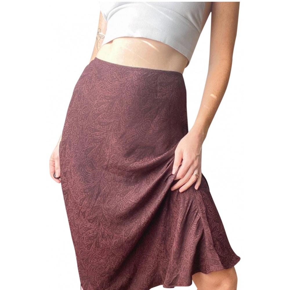 Revolve L'Academie Purple Paisley Printed Midi Skirt